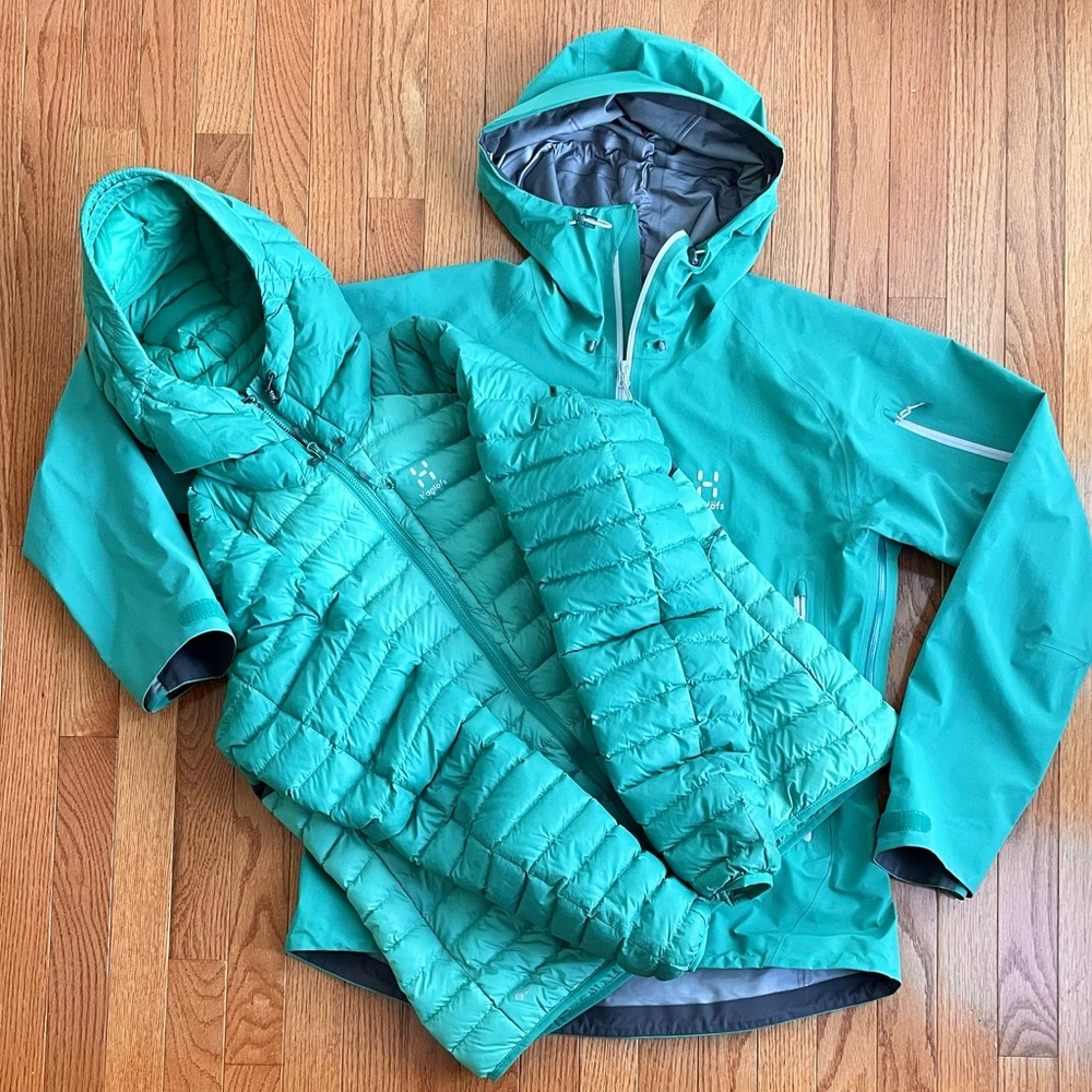 Haglöfs Roc Spirit 3L Gore-Tex Shell & Essens Mimic Hood jackets combo